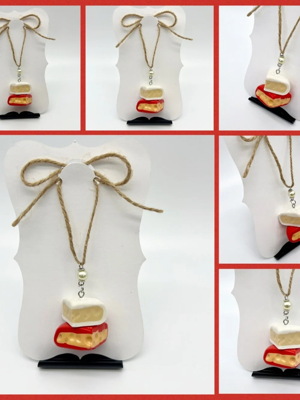 Handmade Cheese Ornaments – Brie Round, Gouda Round & Brie/Gouda Stack